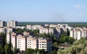 Květnový požár v běloruské části zóny byl viditelný i ze střechy paneláků v Pripjati