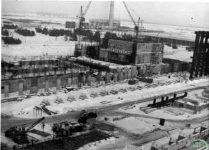 Stavba 1.bloku. Rok 1975. Foto: chnpp.gov.ua